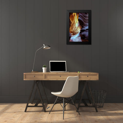 Arizona, Paige Rock patterns in Antelope Canyon Black Modern Wood Framed Art Print by OBrien, Jay