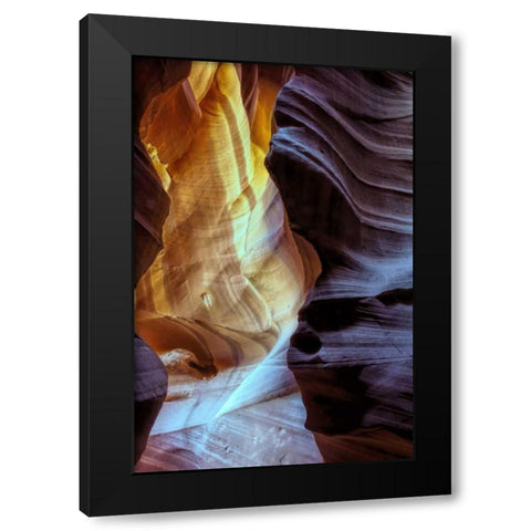 Arizona, Paige Rock patterns in Antelope Canyon Black Modern Wood Framed Art Print by OBrien, Jay