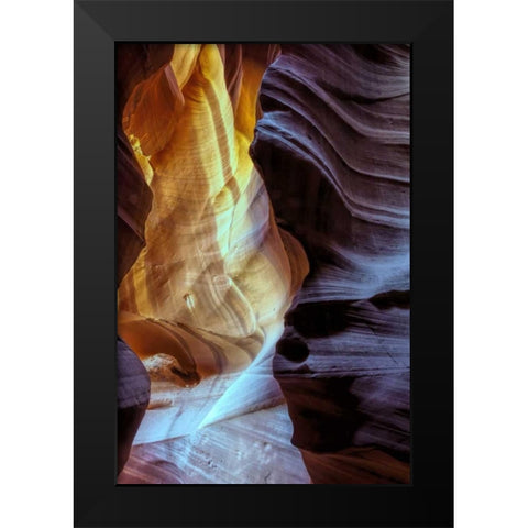 Arizona, Paige Rock patterns in Antelope Canyon Black Modern Wood Framed Art Print by OBrien, Jay