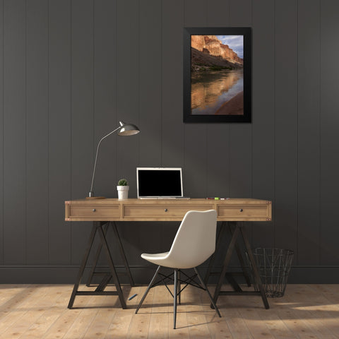AZ, Grand Canyon, Colorado River at sunset Black Modern Wood Framed Art Print by Grall, Don