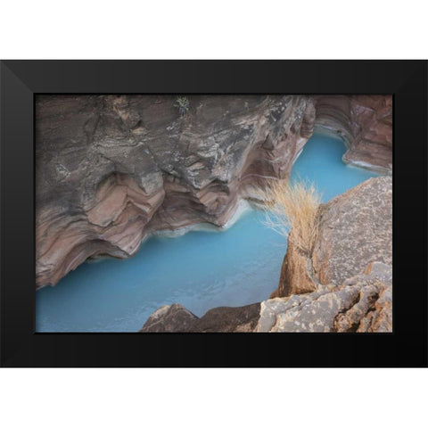AZ, Grand Canyon, Havasu Creeks through a gorge Black Modern Wood Framed Art Print by Grall, Don