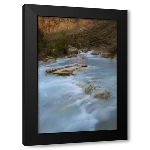 AZ, Grand Canyon, Havasu Creeks through canyon Black Modern Wood Framed Art Print with Double Matting by Grall, Don