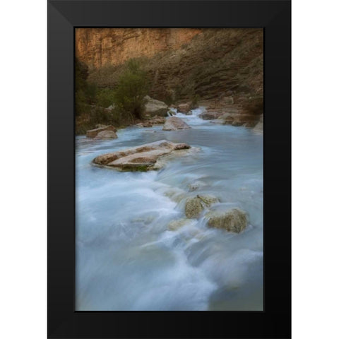 AZ, Grand Canyon, Havasu Creeks through canyon Black Modern Wood Framed Art Print by Grall, Don