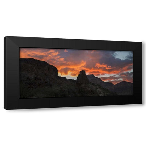 Arizona, Grand Canyon NP Sunset on canyon cliffs Black Modern Wood Framed Art Print with Double Matting by Grall, Don