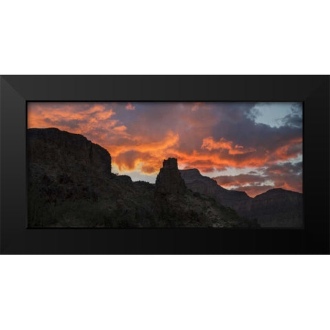 Arizona, Grand Canyon NP Sunset on canyon cliffs Black Modern Wood Framed Art Print by Grall, Don