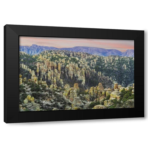 Arizona, Chiricahua Sunrise on rocky landscape Black Modern Wood Framed Art Print by Paulson, Don