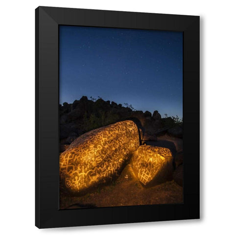 Arizona, Painted Rocks Rocks with petroglyphs Black Modern Wood Framed Art Print by Illg, Cathy and Gordon
