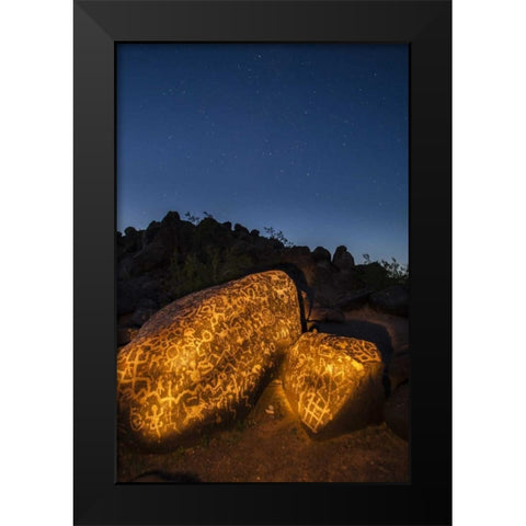 Arizona, Painted Rocks Rocks with petroglyphs Black Modern Wood Framed Art Print by Illg, Cathy and Gordon