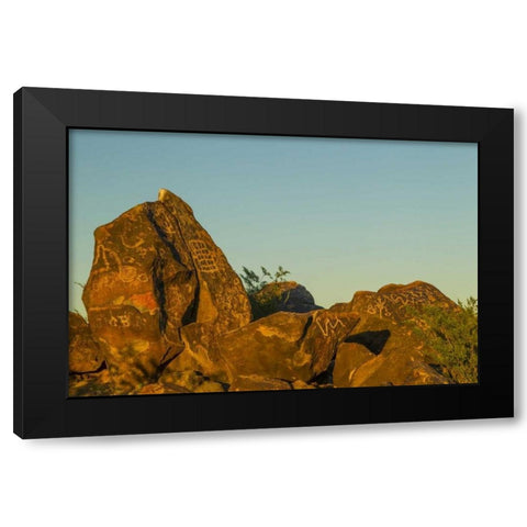 Arizona, Painted Rocks Rocks with petroglyphs Black Modern Wood Framed Art Print by Illg, Cathy and Gordon