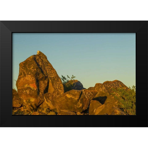 Arizona, Painted Rocks Rocks with petroglyphs Black Modern Wood Framed Art Print by Illg, Cathy and Gordon