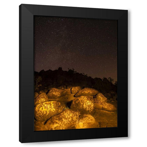 Arizona, Painted Rocks Rocks with petroglyphs Black Modern Wood Framed Art Print with Double Matting by Illg, Cathy and Gordon