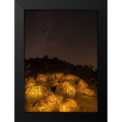 Arizona, Painted Rocks Rocks with petroglyphs Black Modern Wood Framed Art Print by Illg, Cathy and Gordon