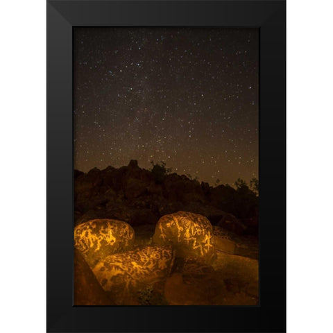 Arizona, Painted Rocks Rocks with petroglyphs Black Modern Wood Framed Art Print by Illg, Cathy and Gordon