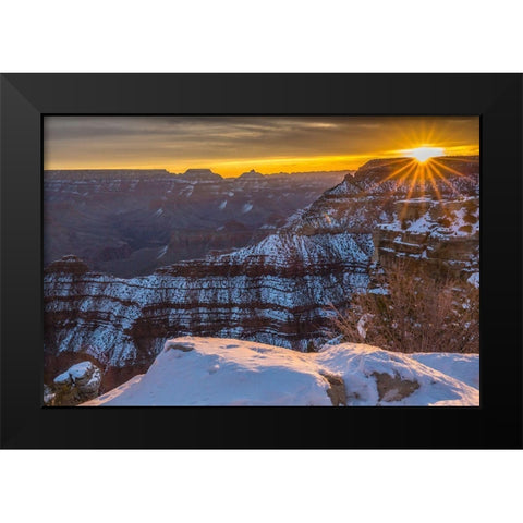 Arizona-Grand Canyon National Park Sunrise on Mather Point Black Modern Wood Framed Art Print by Jaynes Gallery