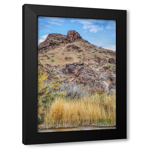 Arizona Ancient petroglyphs on rocks  Black Modern Wood Framed Art Print with Double Matting by Jaynes Gallery
