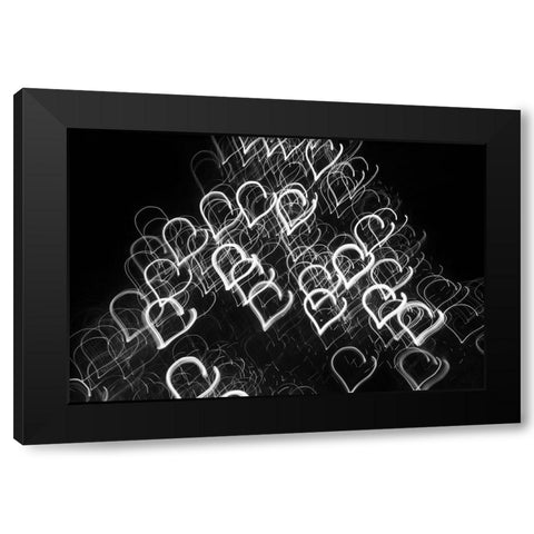 USA-Arizona-Buckeye-Black and white abstract motion of Christmas tree at night Black Modern Wood Framed Art Print with Double Matting by Jaynes Gallery