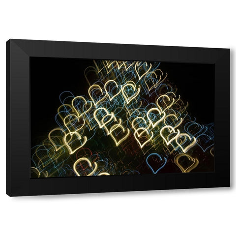 USA-Arizona-Buckeye-Abstract motion of Christmas tree at night Black Modern Wood Framed Art Print by Jaynes Gallery