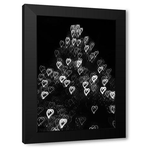 USA-Arizona-Buckeye-Black and white abstract motion of Christmas tree at night Black Modern Wood Framed Art Print with Double Matting by Jaynes Gallery