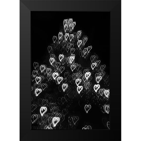 USA-Arizona-Buckeye-Black and white abstract motion of Christmas tree at night Black Modern Wood Framed Art Print by Jaynes Gallery