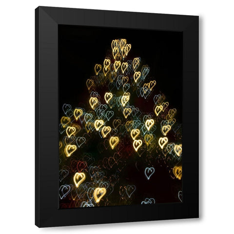 USA-Arizona-Buckeye-Abstract motion of Christmas tree at night Black Modern Wood Framed Art Print by Jaynes Gallery