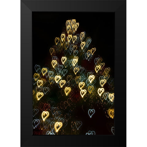 USA-Arizona-Buckeye-Abstract motion of Christmas tree at night Black Modern Wood Framed Art Print by Jaynes Gallery