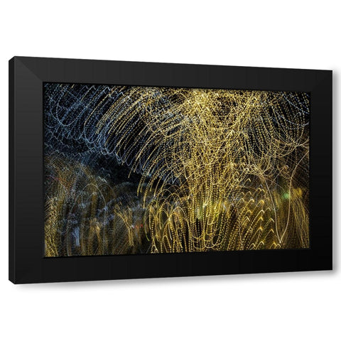 USA-Arizona-Buckeye-Abstract of decorated trees at night during Christmas Black Modern Wood Framed Art Print with Double Matting by Jaynes Gallery