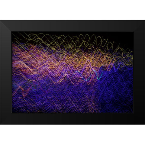 USA-Arizona-Buckeye-Abstract of multicolored Christmas lights Black Modern Wood Framed Art Print by Jaynes Gallery