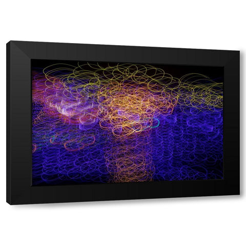 USA-Arizona-Buckeye-Abstract of multicolored Christmas lights Black Modern Wood Framed Art Print by Jaynes Gallery