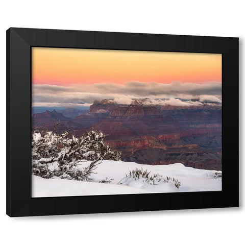 USA-Arizona-Grand Canyon-Winter sunrise on canyon Black Modern Wood Framed Art Print by Jaynes Gallery