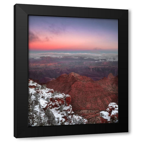 USA-Arizona-Grand Canyon-Winter sunrise on canyon Black Modern Wood Framed Art Print with Double Matting by Jaynes Gallery