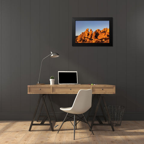 Jumbled granite boulders at Council Rocks in the Dragoon Mountains in the Coronado National Forest- Black Modern Wood Framed Art Print by Haney, Chuck