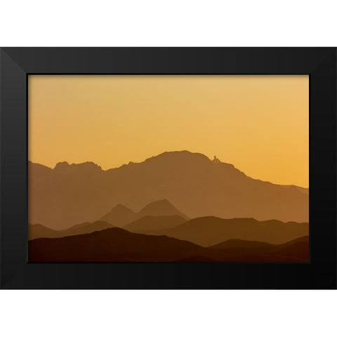Quinlan Mountains with Kitt Peak National Observatory near Tucson-Arizona-USA Black Modern Wood Framed Art Print by Haney, Chuck
