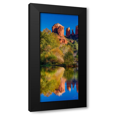 USA- Arizona- Red Rock State Park with Oak Creek and Cathedral Rock Black Modern Wood Framed Art Print by Gulin, Darrell