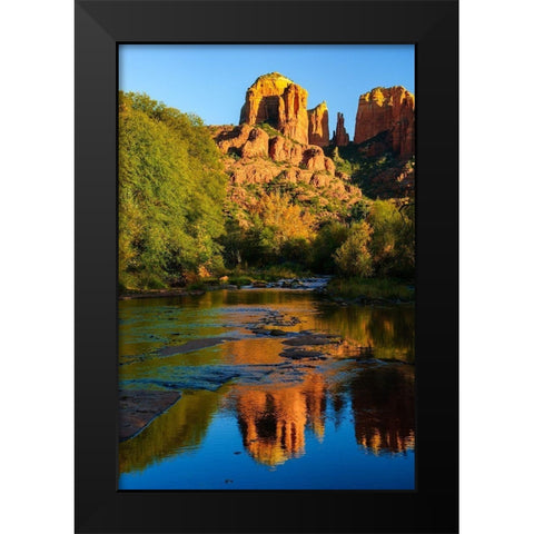 Sedona-Red Rock-Cathedral Rock Black Modern Wood Framed Art Print by Theodore, George