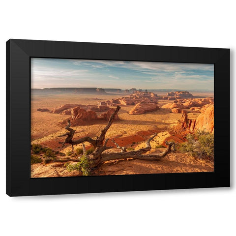 Arizona-Monument Valley-Hunts Mesa Black Modern Wood Framed Art Print with Double Matting by Theodore, George and Marilu