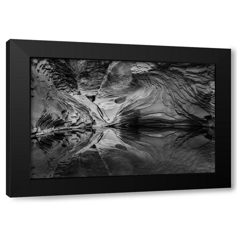 Abstract black and white reflection in North Canyon-Grand Canyon National Park-Arizona-USA Black Modern Wood Framed Art Print with Double Matting by Garber, Howie