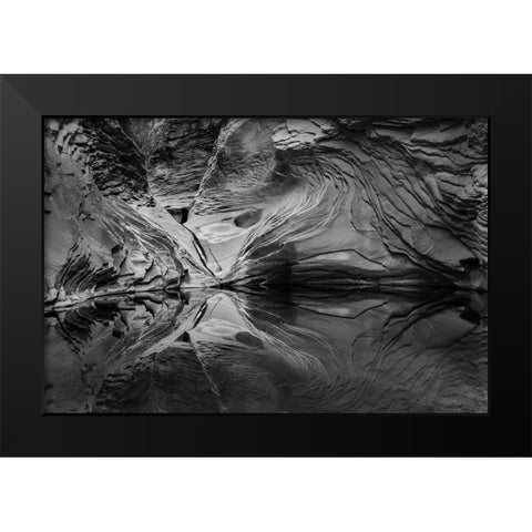 Abstract black and white reflection in North Canyon-Grand Canyon National Park-Arizona-USA Black Modern Wood Framed Art Print by Garber, Howie