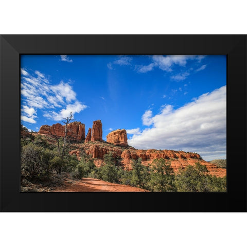 Sedona- Arizona. Cathedral Rock trailhead Black Modern Wood Framed Art Print by Sienda, Jolly