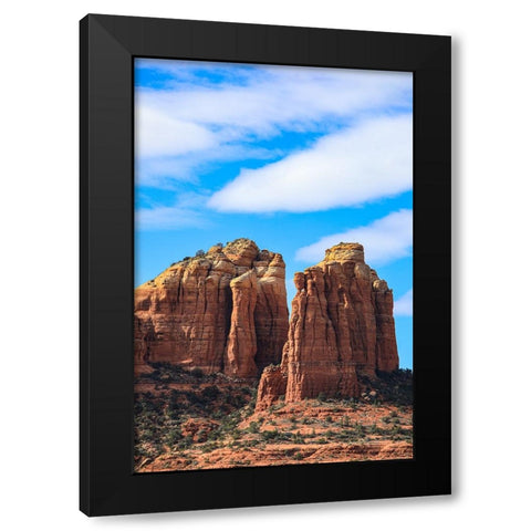 Sedona- Arizona- USA. Cathedral Rock- red rock formations Black Modern Wood Framed Art Print by Sienda, Jolly