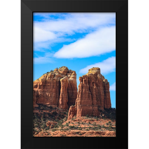 Sedona- Arizona- USA. Cathedral Rock- red rock formations Black Modern Wood Framed Art Print by Sienda, Jolly