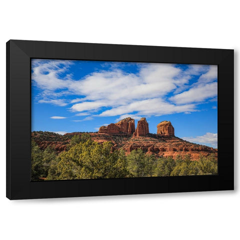 Sedona- Arizona- USA. Cathedral Rock- red rock formations Black Modern Wood Framed Art Print with Double Matting by Sienda, Jolly