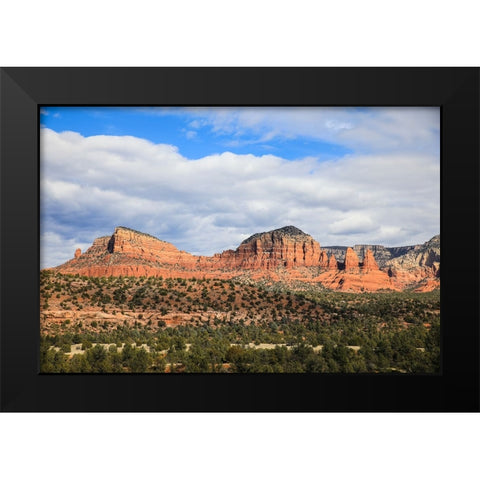 Sedona- Arizona- USA. Cathedral Rock- red rock formations Black Modern Wood Framed Art Print by Sienda, Jolly