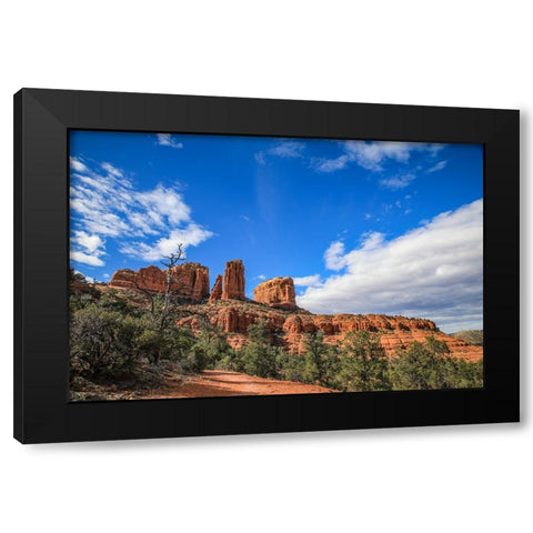 Sedona- Arizona. Cathedral Rock trailhead Black Modern Wood Framed Art Print with Double Matting by Sienda, Jolly