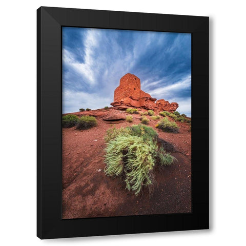 Evening light on Wukoki Ruin-Wupatki National Monument-Arizona Black Modern Wood Framed Art Print with Double Matting by Bishop, Russ