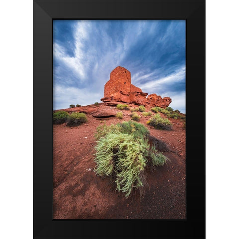 Evening light on Wukoki Ruin-Wupatki National Monument-Arizona Black Modern Wood Framed Art Print by Bishop, Russ