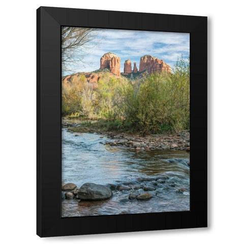 Arizona-Sedona Oak Creek and Cathedral Rock Black Modern Wood Framed Art Print by Tilley, Rob