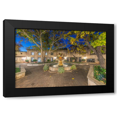Arizona-Sedona Tlaquepaque at dawn-high end shopping center with art galleries and boutique stores Black Modern Wood Framed Art Print by Tilley, Rob