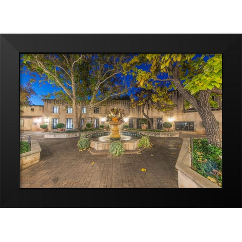 Arizona-Sedona Tlaquepaque at dawn-high end shopping center with art galleries and boutique stores Black Modern Wood Framed Art Print by Tilley, Rob