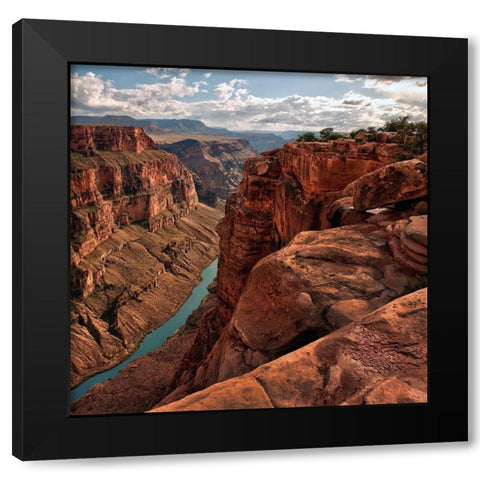 Colorado River meanders through the chasm it carved-at Toroweap-grand canyon-Arizona Black Modern Wood Framed Art Print with Double Matting by SMO