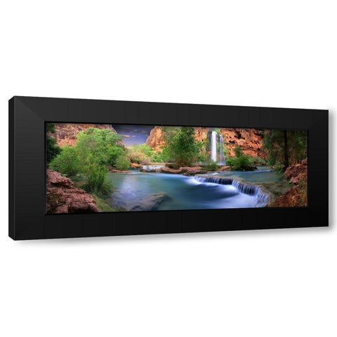 Havasu Falls at the bottom of the Grand Canyon in Arizona Black Modern Wood Framed Art Print with Double Matting by SMO